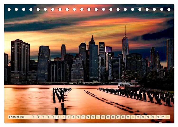 Produktbild: Metropolen der Welt - Skylines in der Nacht (Tischkalender 2026 DIN A5 quer), CALVENDO Monatskalender