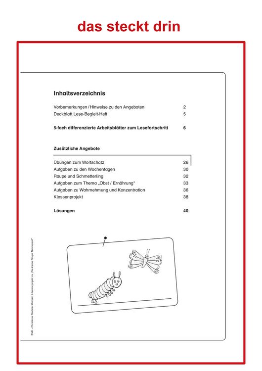 Produktbild: Literaturprojekt zu Die kleine Raupe Nimmersatt
