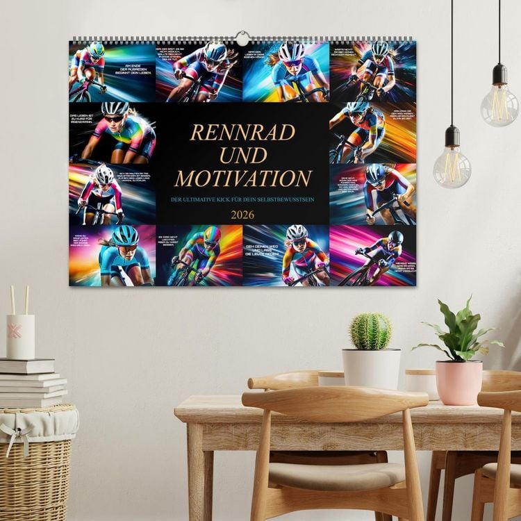 Produktbild: Rennrad und Motivation (Wandkalender 2026 DIN A2 quer), CALVENDO Monatskalender