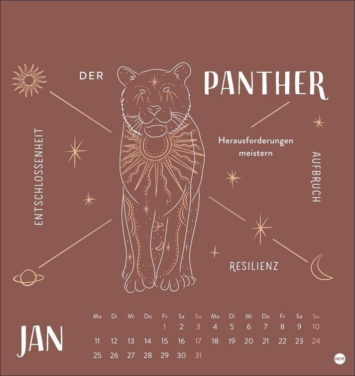 Produktbild: Krafttiere Postkartenkalender 2027