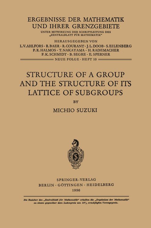 Produktbild: Structure of a Group and the Structure of its Lattice of Subgroups
