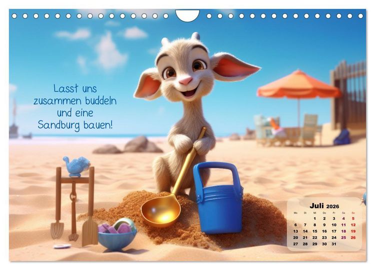 Produktbild: Ziegenkinder haben das ganze Jahr Spa&szlig; (Wandkalender 2026 DIN A4 quer), CALVENDO Monatskalender