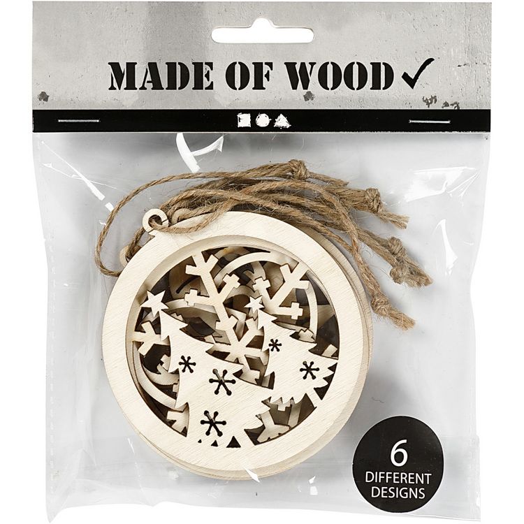 Produktbild: Creativ Company Weihnachtsschmuck, D 8 cm, Dicke 0,3 cm, 6 Stk