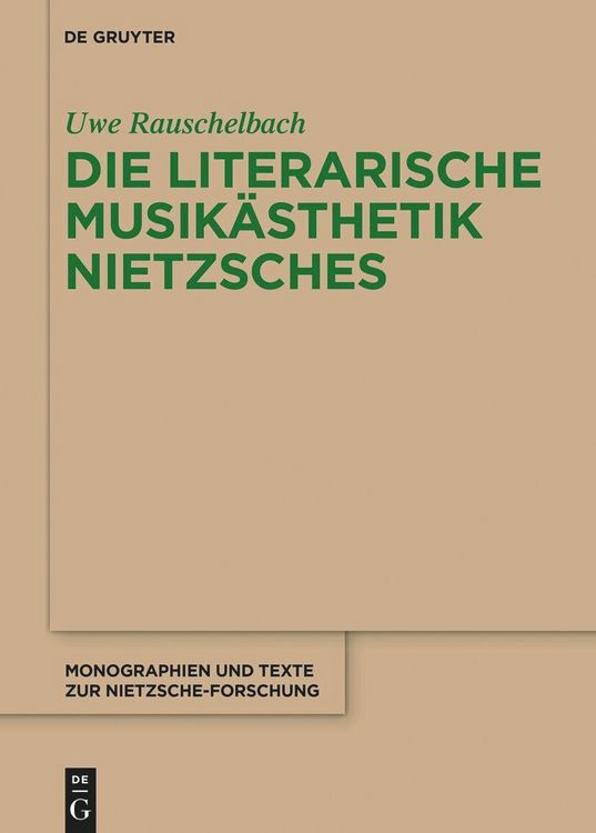 Produktbild: Die literarische Musik&auml;sthetik Nietzsches