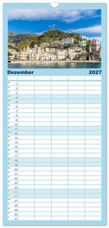 Produktbild: Familienplaner 2027 - Amalfi - Traumhafte K&uuml;ste zwischen Himmel und Meer mit 5 Spalten (Wandkalender, 21 x 45 cm) CALVENDO