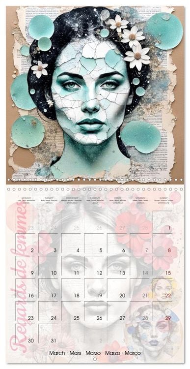 Produktbild: Regards de femmes (Calendrier mural carr&eacute; 2026 30x30 cm) Calendrier double avec une page pour vos prises de notes