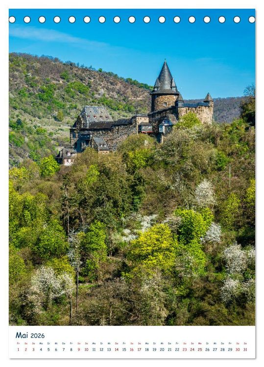 Produktbild: Burgen und Burgruinen am Mittelrhein (Tischkalender 2026 DIN A5 hoch), CALVENDO Monatskalender