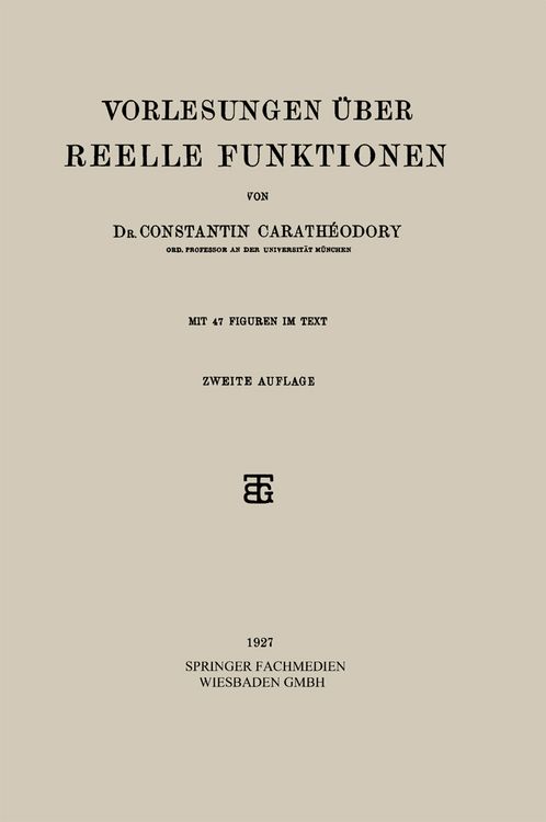 Produktbild: Vorlesungen &Uuml;ber Reelle Funktionen