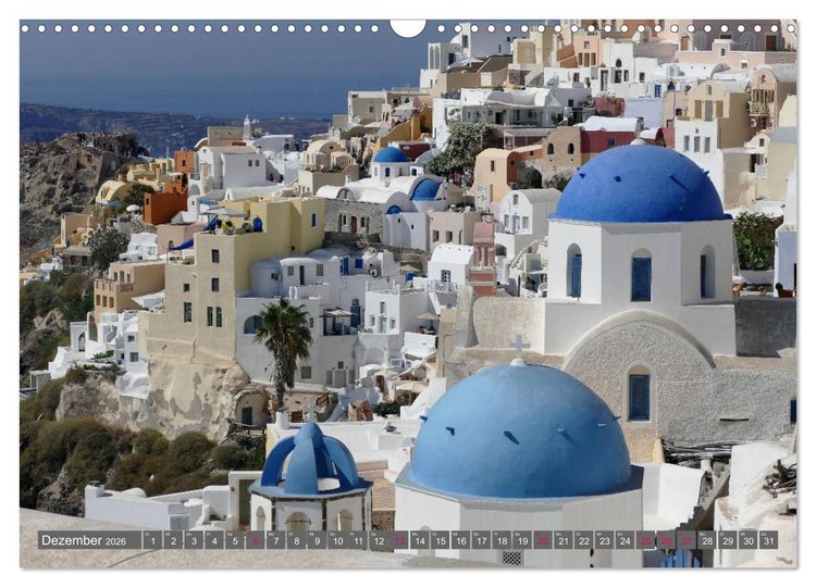 Produktbild: Santorini - Insel ewiger Liebe (Wandkalender 2026 DIN A3 quer), CALVENDO Monatskalender