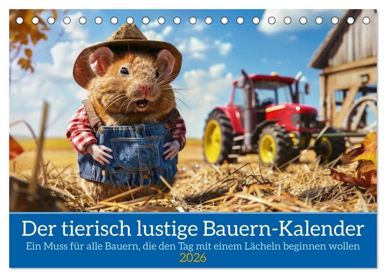 Produktbild: Der tierisch lustige Bauern-Kalender (Tischkalender 2026 DIN A5 quer), CALVENDO Monatskalender