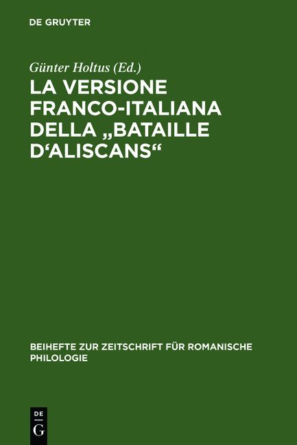 Produktbild: La versione franco-italiana della "Bataille d'Aliscans"