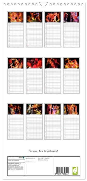 Produktbild: Familienplaner 2027 - Flamenco - Tanz der Leidenschaft mit 5 Spalten (Wandkalender, 21 x 45 cm) CALVENDO