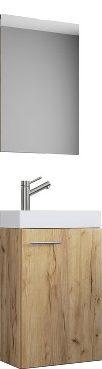 Produktbild: 3-tlg G&auml;ste WC Waschplatz Waschtisch Slito Spiegel