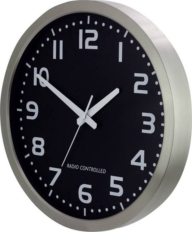 Produktbild: M601508 Funk Wanduhr 40cm Aluminium