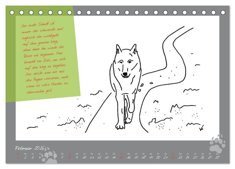 Produktbild: Der kleine GROSSE Wolf - Kalender (Tischkalender 2026 DIN A5 quer), CALVENDO Monatskalender