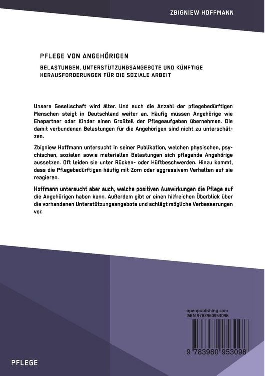 Produktbild: Pflege von Angeh&ouml;rigen. Belastungen, Unterst&uuml;tzungsangebote und k&uuml;nftige Herausforderungen f&uuml;r die Soziale Arbeit