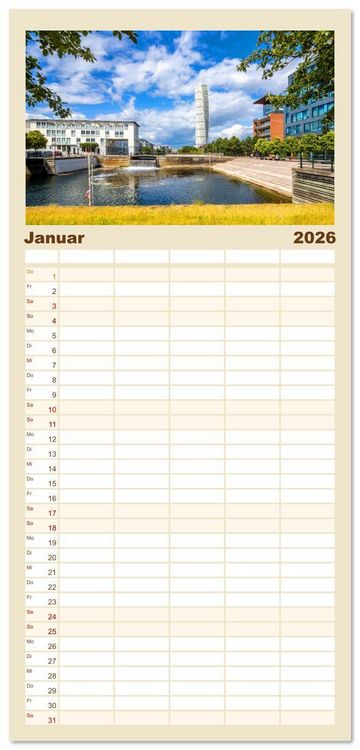 Produktbild: Familienplaner 2026 - Malm&ouml; in Schweden mit 5 Spalten (Wandkalender, 21 x 45 cm) CALVENDO