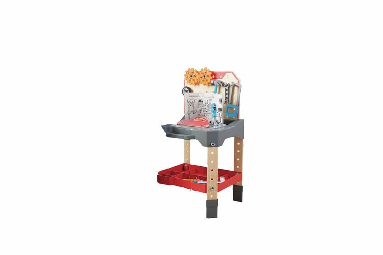 Produktbild: Hape E3036 - Kinder-Werkbank mit Werkzeug-Zubeh&ouml;r, Spielset, Spielh&ouml;he einstellbar, 40x84x45cm