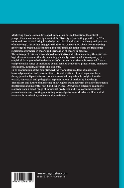 Produktbild: The Roots and Uses of Marketing Knowledge