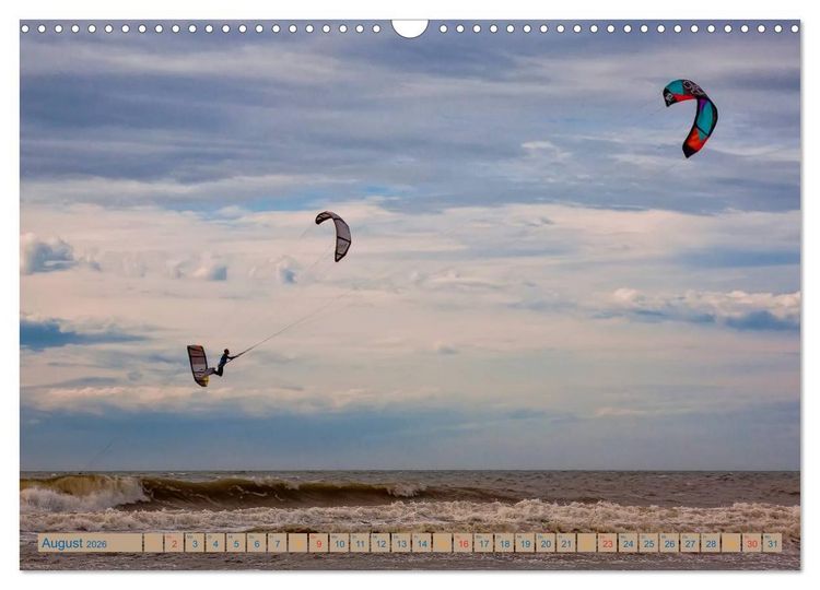 Produktbild: Kitesurfen - &uuml;ber den Wellen (Wandkalender 2026 DIN A3 quer), CALVENDO Monatskalender