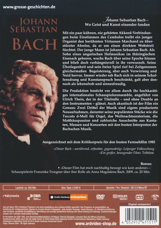 Produktbild: Johann Sebastian Bach - Grosse Geschichten [2 DVDs]
