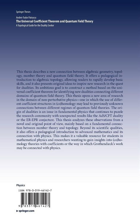 Produktbild: The Universal Coefficient Theorem and Quantum Field Theory
