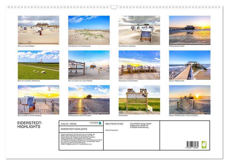 Produktbild: EIDERSTEDT-HIGHLIGHTS (Wandkalender 2026 DIN A2 quer), CALVENDO Monatskalender