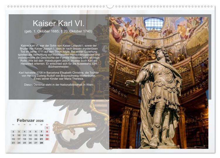 Produktbild: Auf den Spuren der Habsburger (Wandkalender 2026 DIN A2 quer), CALVENDO Monatskalender