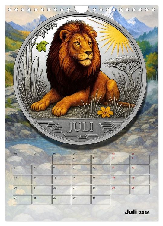Produktbild: Katzenadel in Silber (Wandkalender 2026 DIN A4 hoch), CALVENDO Monatskalender