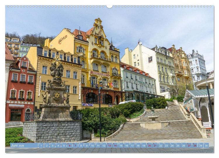 Produktbild: Karlovy Vary - Stadt der heilenden Quellen (Wandkalender 2026 DIN A2 quer), CALVENDO Monatskalender