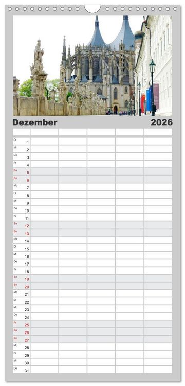 Produktbild: Familienplaner 2026 - Sch&ouml;nes Tschechien - Eine Rundreise mit 5 Spalten (Wandkalender, 21 x 45 cm) CALVENDO
