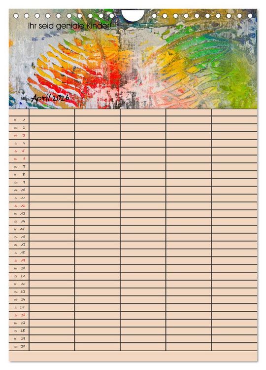 Produktbild: Gl&uuml;ckstage (Wandkalender 2026 DIN A4 hoch), CALVENDO Monatskalender
