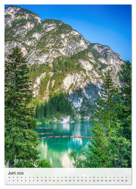 Produktbild: Pragser Wildsee - Der vielleicht sch&ouml;nste Bergsee der Dolomiten und S&uuml;dtirols (Wandkalender 2026 DIN A3 hoch), CALVENDO Monatskalender