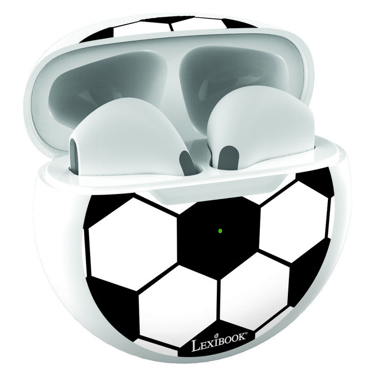 Produktbild: Fu&szlig;ball-Bluetooth-Kopfh&ouml;rer mit Ladecase
