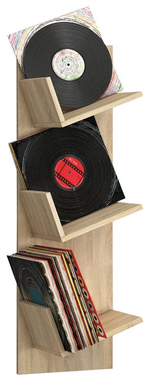 Produktbild: Holz B&uuml;cher Schallplatten LP H&auml;nge Wandregal Sulda
