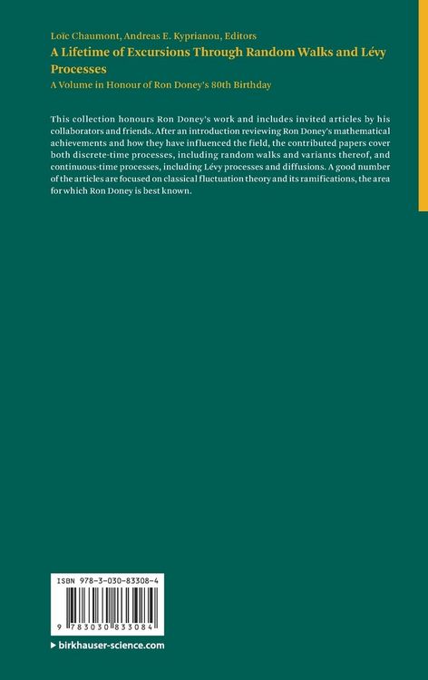 Produktbild: A Lifetime of Excursions Through Random Walks and L&eacute;vy Processes