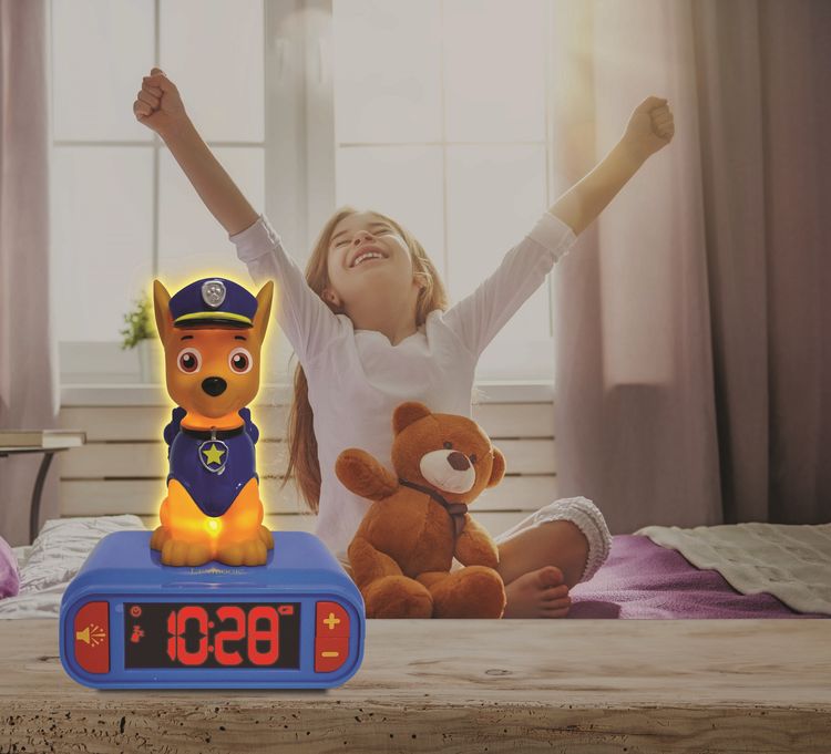 Produktbild: Paw Patrol Wecker ''Chase'' 3D Nachtlicht
