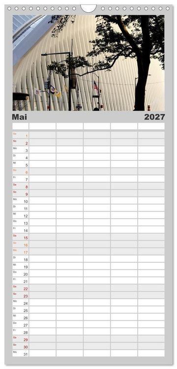 Produktbild: Familienplaner 2027 - NEW YORK visions mit 5 Spalten (Wandkalender, 21 x 45 cm) CALVENDO