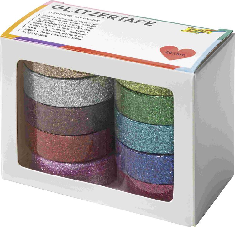 Produktbild: Folia  Glitzer-Tape 10er-Set, 5mx15mm