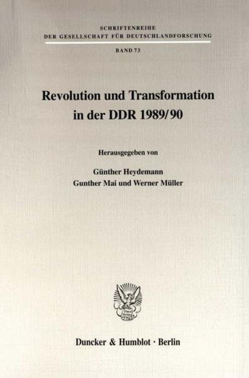 Produktbild: Revolution und Transformation in der DDR 1989-90.