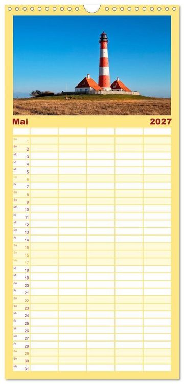 Produktbild: Familienplaner 2027 - Leuchtt&uuml;rme - maritime Wegweiser mit 5 Spalten (Wandkalender, 21 x 45 cm) CALVENDO