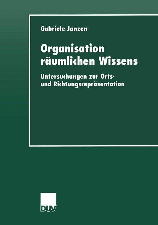 Produktbild: Organisation r&auml;umlichen Wissens