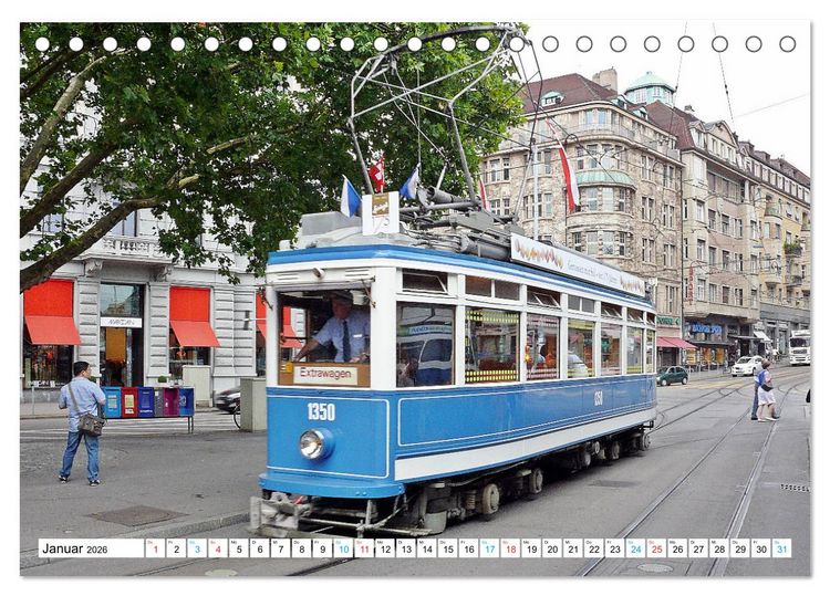 Produktbild: Tram historisch (Tischkalender 2026 DIN A5 quer), CALVENDO Monatskalender
