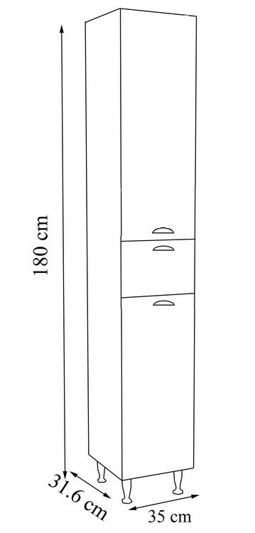 Produktbild: Holz Badm&ouml;bel Bad Hochschrank Badschrank Casalo