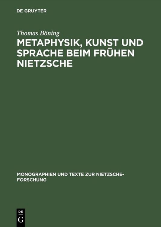 Produktbild: Metaphysik, Kunst und Sprache beim fr&uuml;hen Nietzsche