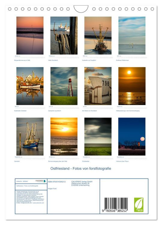 Produktbild: Ostfriesland - Fotos von forstfotografie (Wandkalender 2026 DIN A4 hoch), CALVENDO Monatskalender