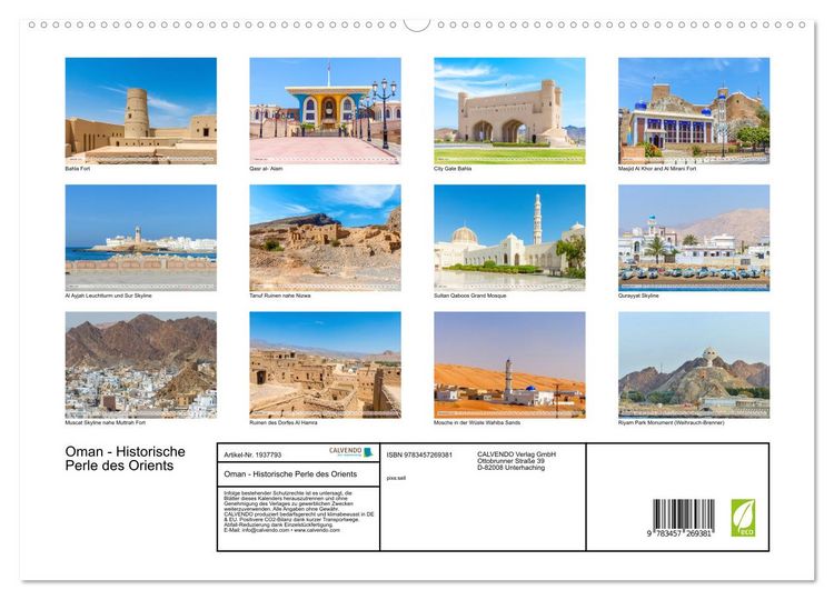 Produktbild: Oman - Historische Perle des Orients (hochwertiger Premium Wandkalender 2026 DIN A2 quer), Kunstdruck in Hochglanz