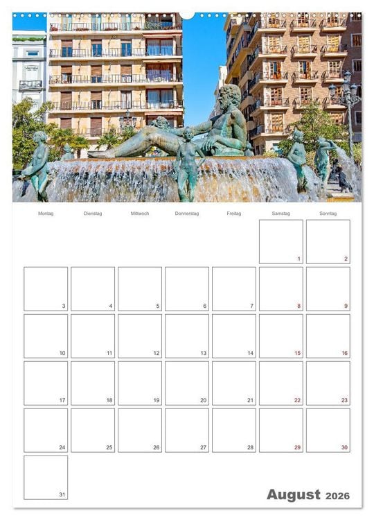 Produktbild: Valencia - Reiseplaner (Wandkalender 2026 DIN A2 hoch), CALVENDO Monatskalender