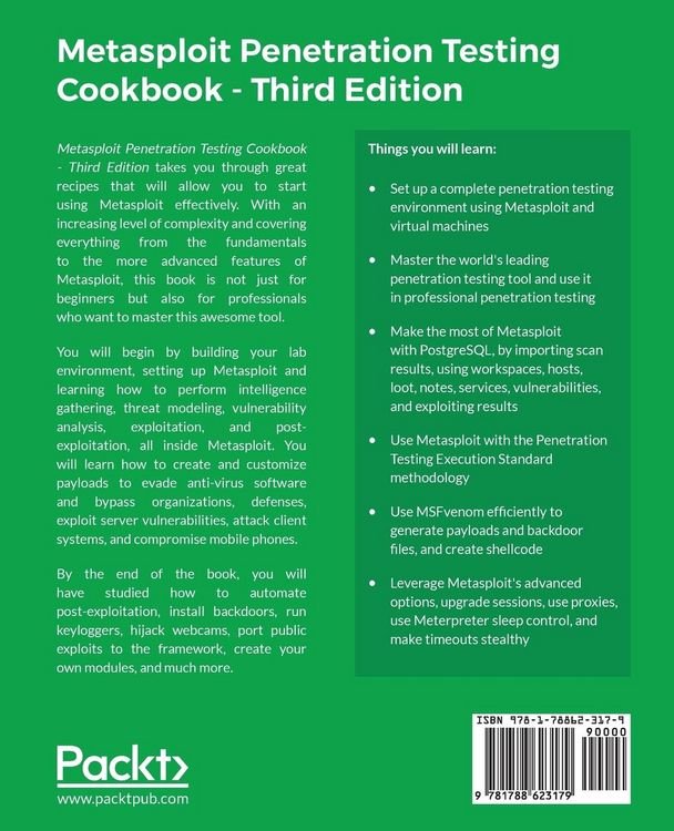 Produktbild: Metasploit Penetration Testing Cookbook - Third Edition
