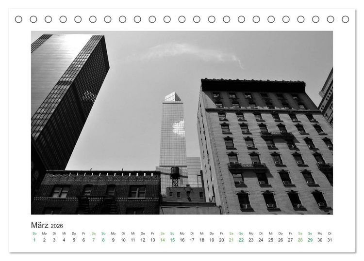 Produktbild: New York in schwarz weiss (Tischkalender 2026 DIN A5 quer), CALVENDO Monatskalender